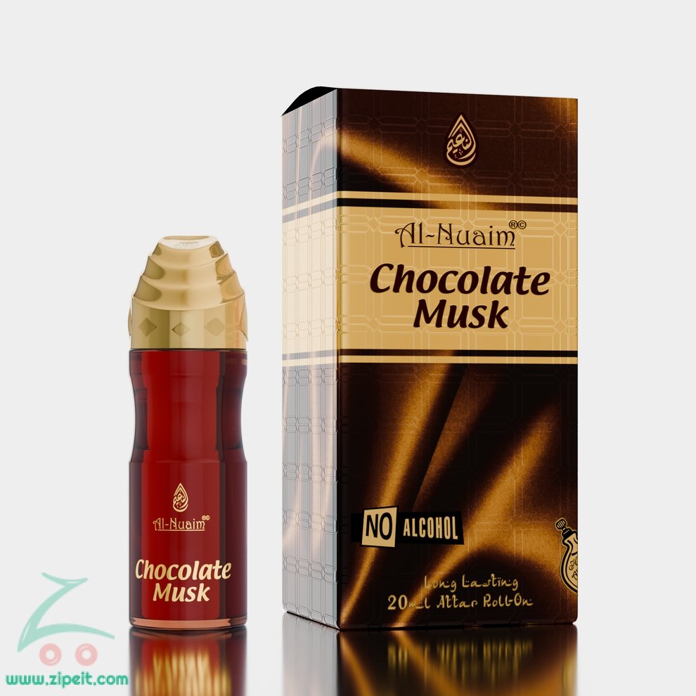  Al Nuaim Chocolate Musk Attar 20ml | Long Lasting Chocolate Caramel Musk Perfume Oil Roll-On Unisex | Alcohol-Free Oriental Fragrance